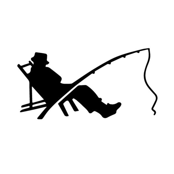 Fishing Car Sticker Fisherman Fish Fishing Worm Bite HookDecor Vinyl Decal Anti-UV Cover Scratch Black-Silver,16CM*8CM