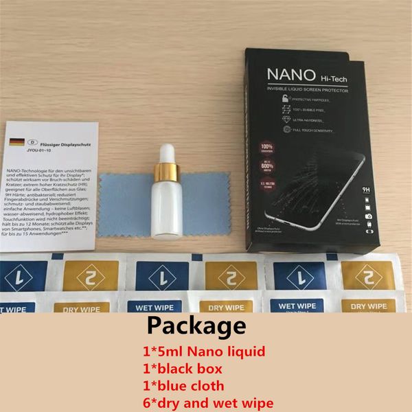 5ml Nano Technology Liquid Screen Protector for iPhone XR XS Max 7 8 plus Samsung Note 9 5D Anti-scrach Tempered Glass Screen Film