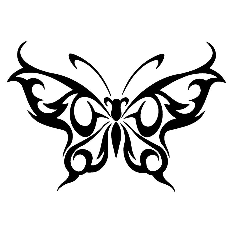 Decal Car Sticker Butterfly Tribal Design Tattoo Window Laptop Car Decoration Sticker Black-White, 15cm*10cm