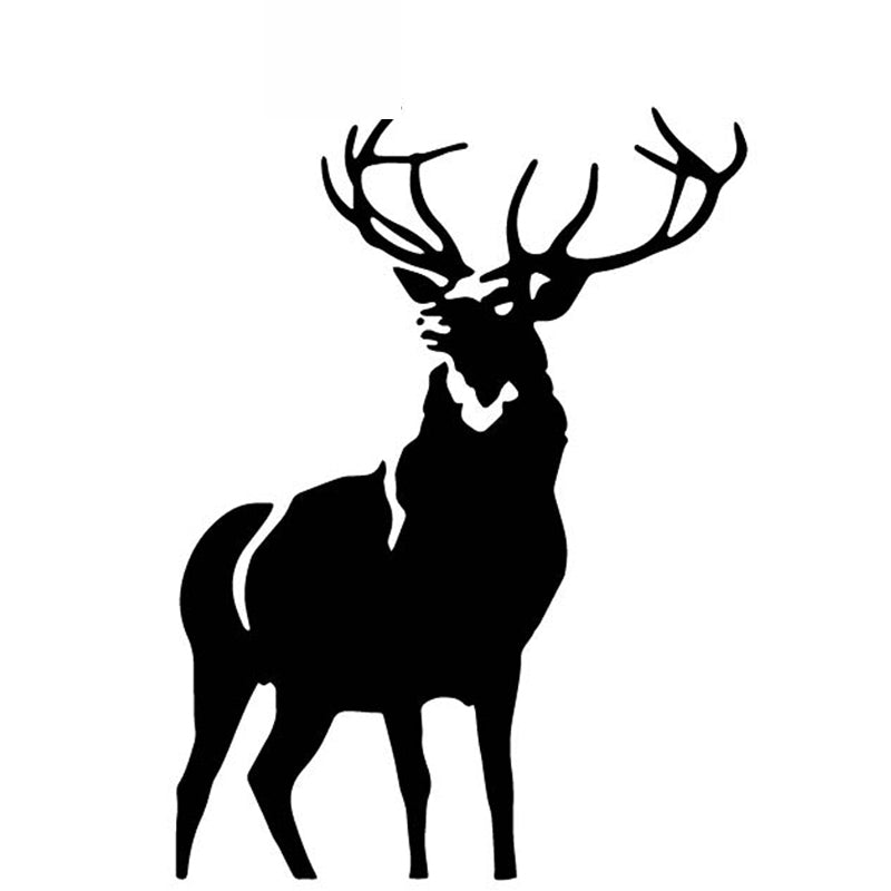 Car Sticker A Proud Deer Alone Decorative Pattern Car Sticker Car Door Decals Waterproof Sunscreen Black-white,17cm*12cm