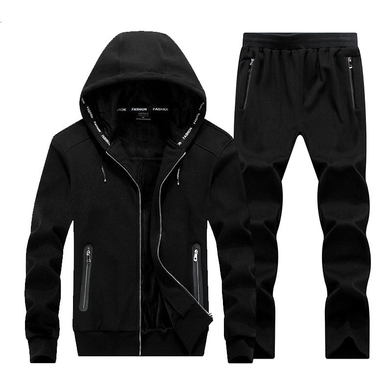 Men&#039;s Tracksuits Casual Sets Tracksuit Men Clothing Thickened Plus Velvet Warm Hoodie Pant Sportswear 2 Pieces Set Bodybuilding Tr