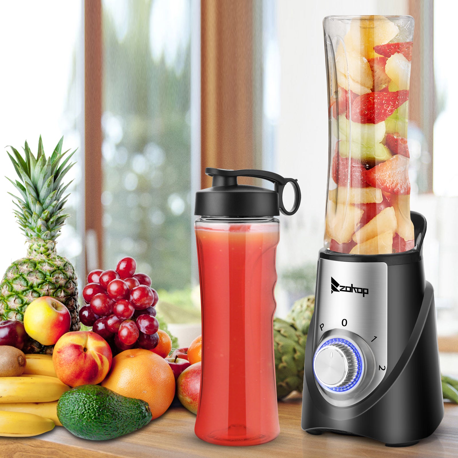 Portable Blender Juicer Massage Gun household smoothie maker 120V 350W 6000ml Plastic 2*6000ml Three-speed Mechanical Personal Size Blenders Mini Bl