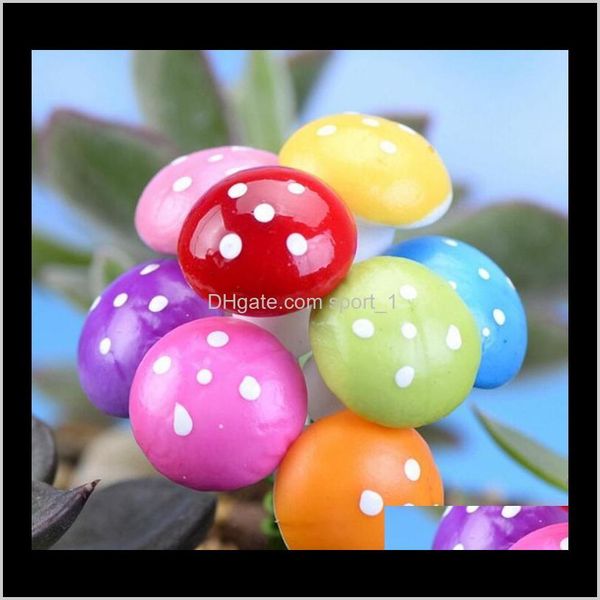 Patio Lawn Home & Drop Delivery 2021 7 Colors 2Cm 3Cm Fairy Foam Mushroom Colorful Miniature Decorations Artificial Plants Garden Gnome Cute