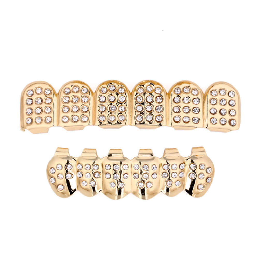 Personalized hiphop full drill row metal hip hop braces fashion trend rock style denture jewelry