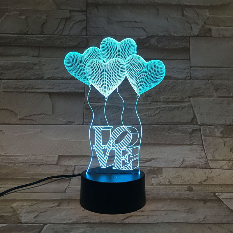 3D Lamp LED Night Light Love for Mom Atmosphere Desk Sensor Nightlight Alarm Clock Base Favorite Gift on Mother&#039;s Day
