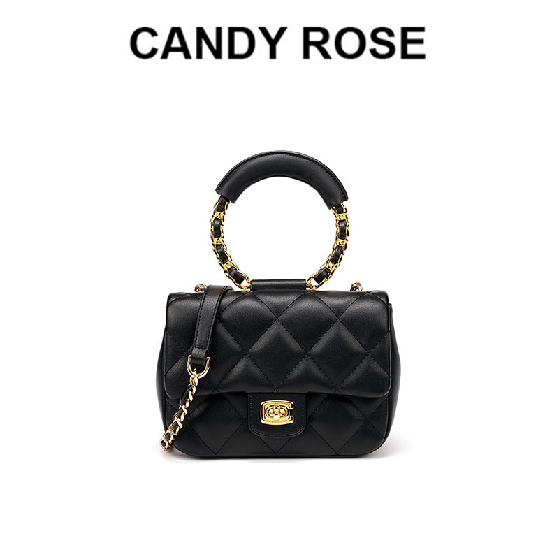 HBP CandyRose single shoulder bag website authentic CR circle handle lock chain ling lattice package one aslant female with the in 2021