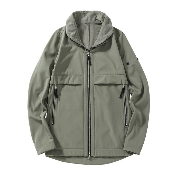 Fleece keep warm Hooded Men&#039;s Jackets superior quality Couple soft shell jacket outdoor sport Jogging outerwear Simple embroidery Badge