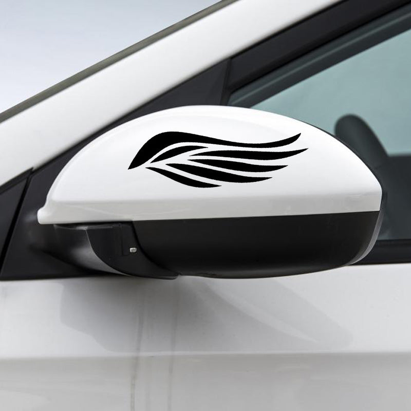 2x 10*5.8CM Bird FEATHER Angel Wings Fashion Car Sticker Black-Silver Vinyl Car-styling Decals