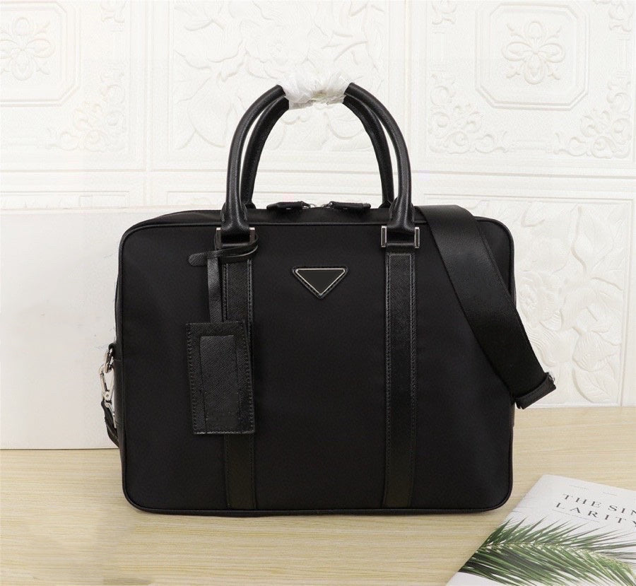 2021 men&#039;s black nylon designer briefcase high quality laptop bag large capacity retro fashion handbag