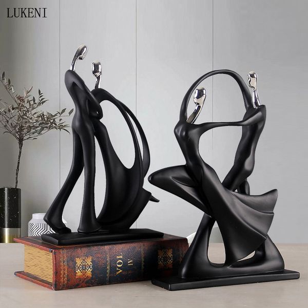 Modern Simple Dancing Couple Resin Ornaments Crafts Home Accessories Living Room Furnishings Wedding Gifts 210414