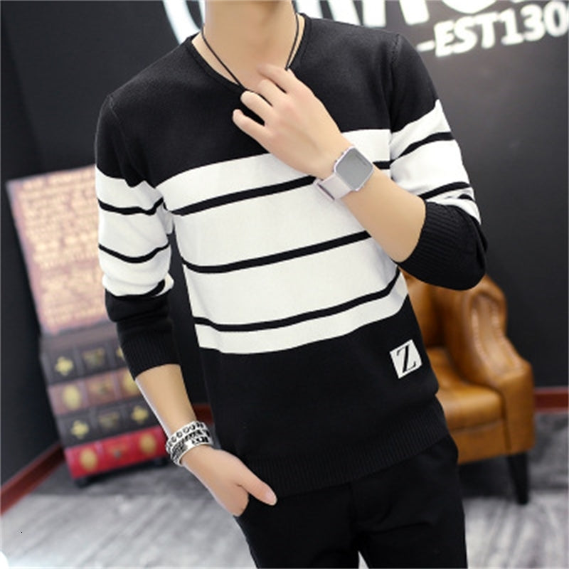 Men&#039;s Sweaters Designer Men Sweater V-neck Turtleneck Thin Youth Fashion High Quality Plus Size 3XL Strip sale VVS2