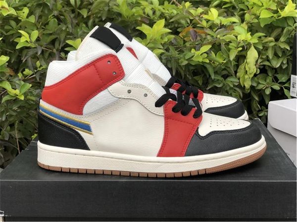 Authentic 1 Mid SE Outdoor Shoes Men Women Homecoming White University UNC Day of the Dead Wheat Laser Blue South Beach Varsity Purple Sport