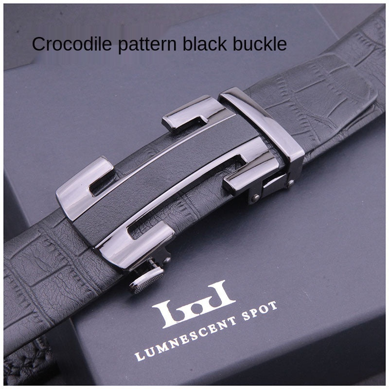 Luxury designer crocodile pattern belts business casual men leather fashion trend youth belt can be customized logo factory direct sale