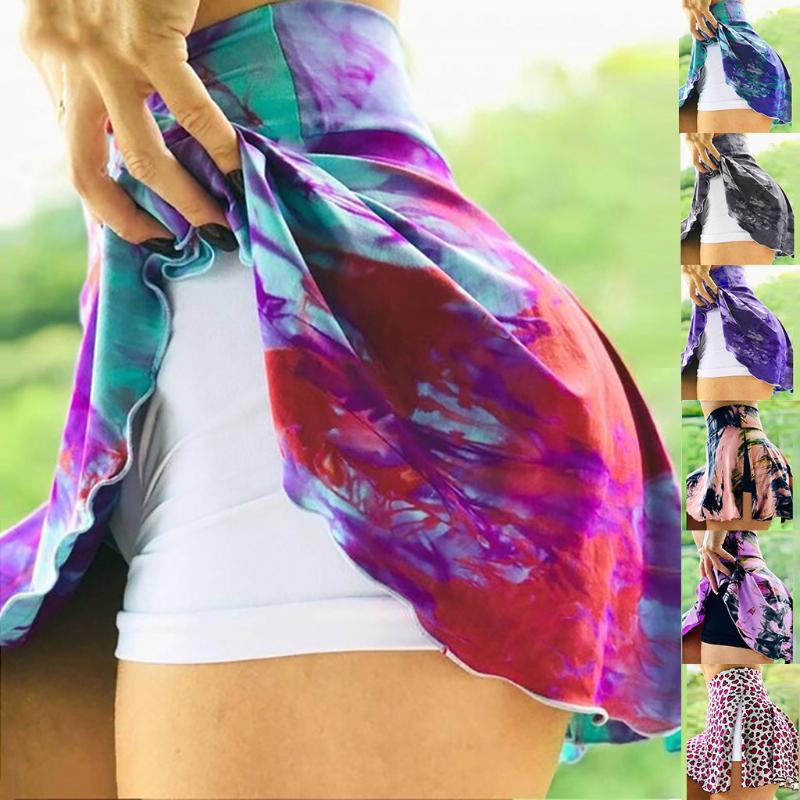 Women Outfit Basic Slip Bike Compression Workout Leggings Yoga Shorts Split Tennis Golf Skirt Running Fitness Skirts