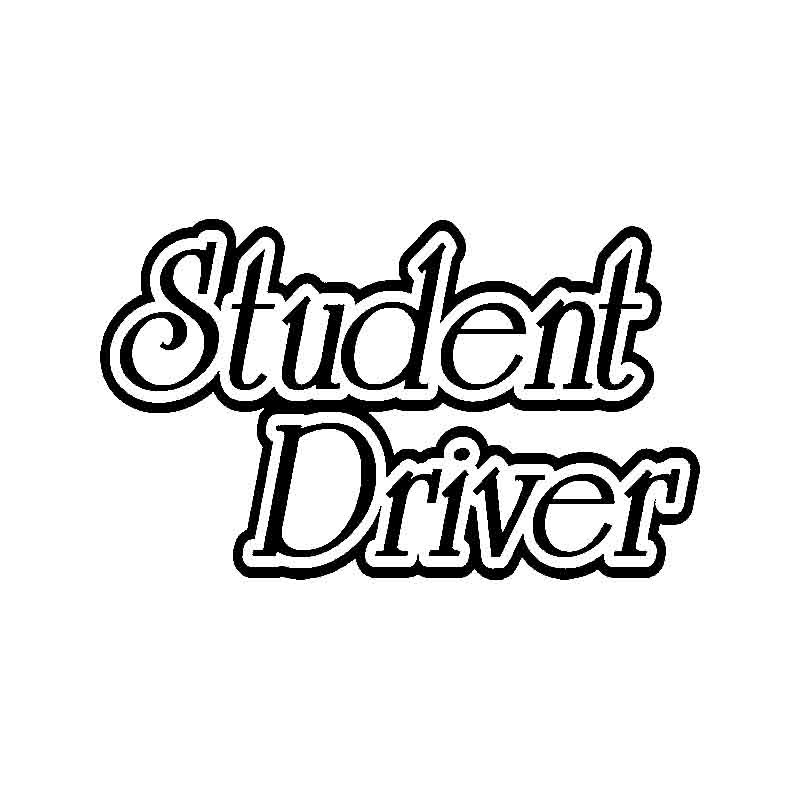 15CM*8.9CM Fashion Student Driver Vinyl Decoration Car Sticker Decal Black