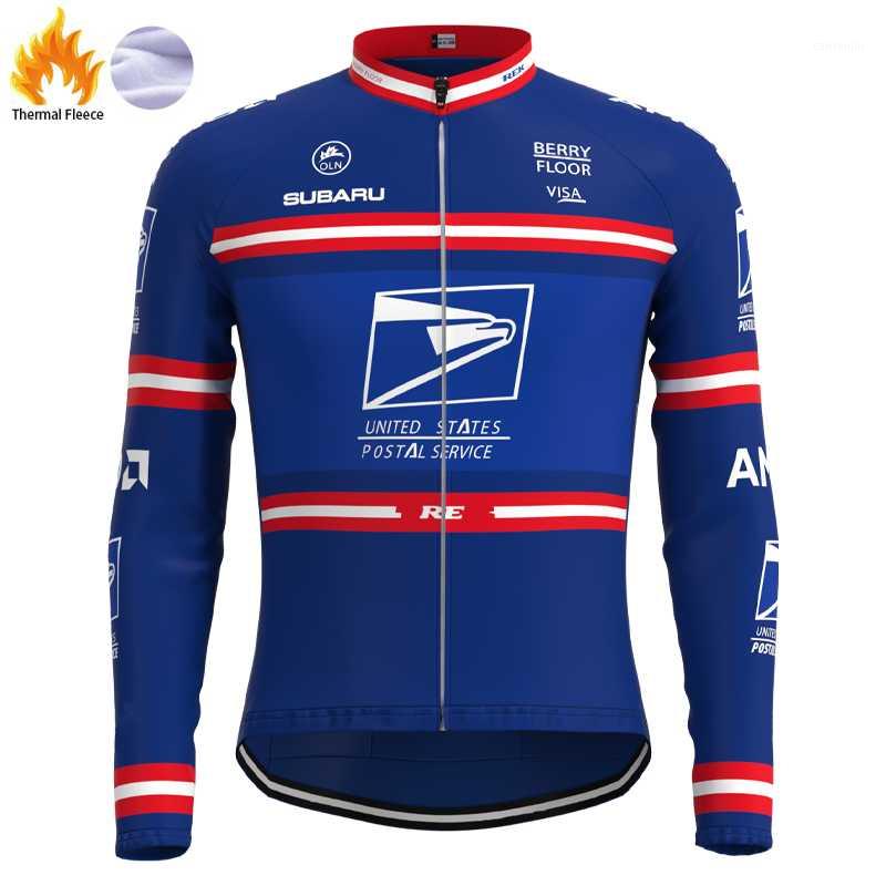 Competition US Postal Team Man Retro Cycling Jersey Fleece Long Sleeves Clothing Mtb Bike Triathlon Hombre1