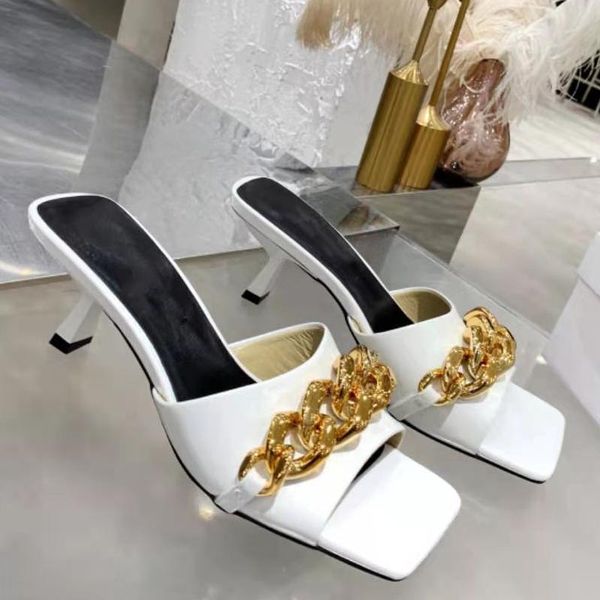 Designer sandals fashionable summer mid-heel women&#039;s slippers comfortable and beautiful leather casual office shoes