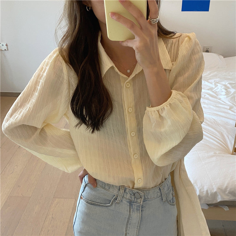 dress High Street Striped All Match OL Clothe Stylish Full Sleeves Female Chic Sweet Women Shirts Fashion Blouses