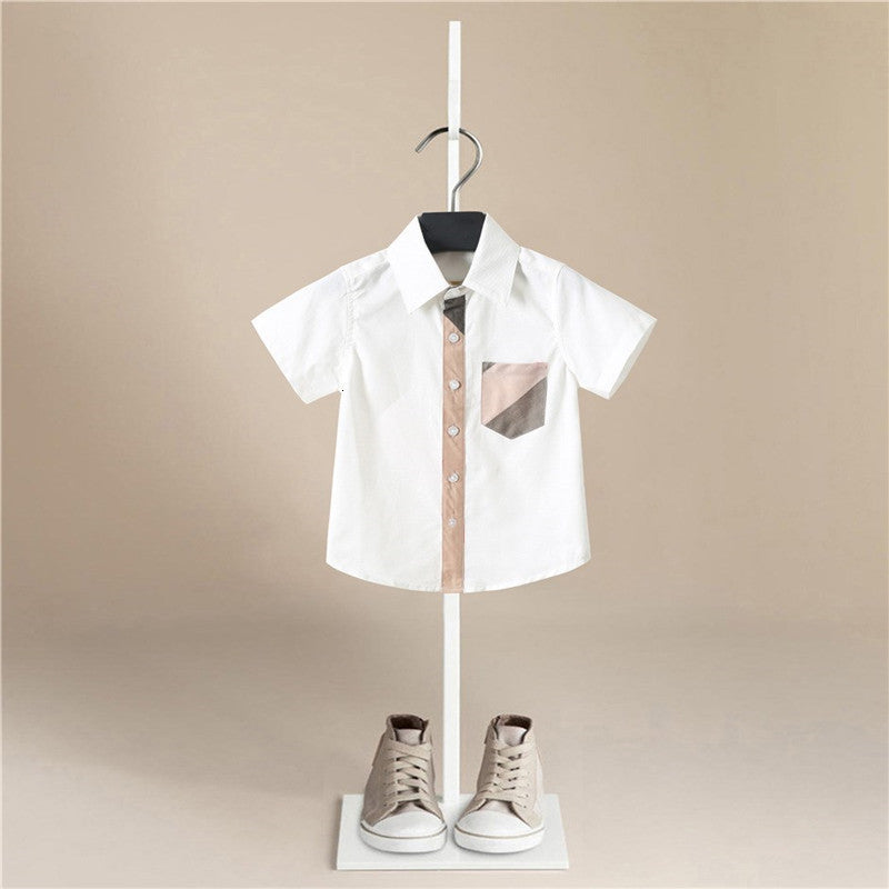 Children&#039;s shirts Summer Fashion Leisure Children Shirts Kids Baby Shirt for Short Sleeve Tops Stripe Boys Clothes Boy Blouses