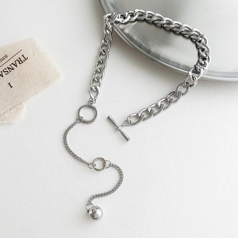 TIMEONLY Statement Alloy Ball Choker Neckalces Chunky Hollow Cuban Chain O T Lock Necklace for Women Ladies Jewellery Hip Hop1