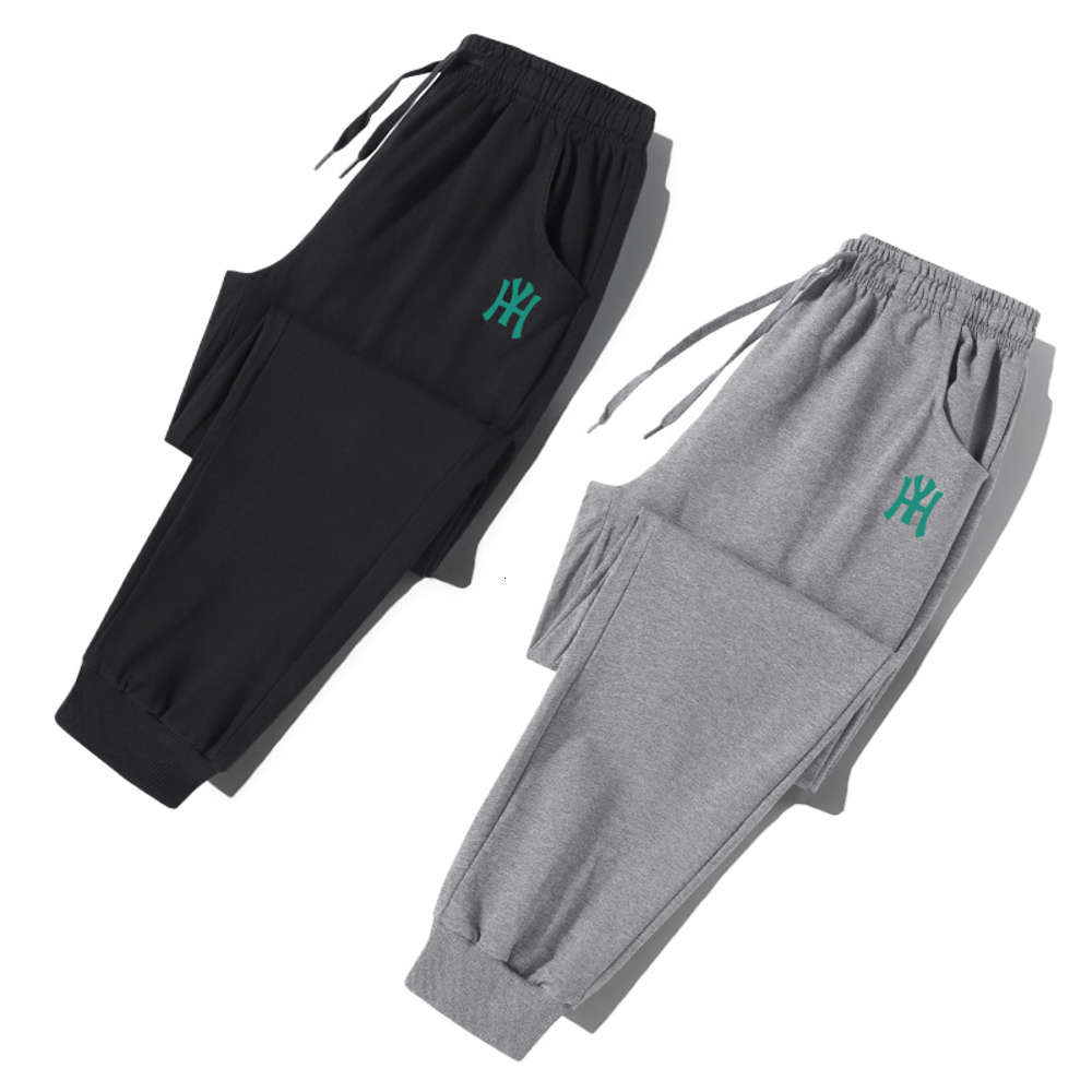 Spring youth loose legged pants fashion brand sports personality necking small foot guard pants casual pure color cotton pants