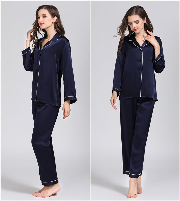 sleepwear 100% Pure Silk Women&#039;s Classical Pajama Set Sleepwear Nightgown M L XL YM007