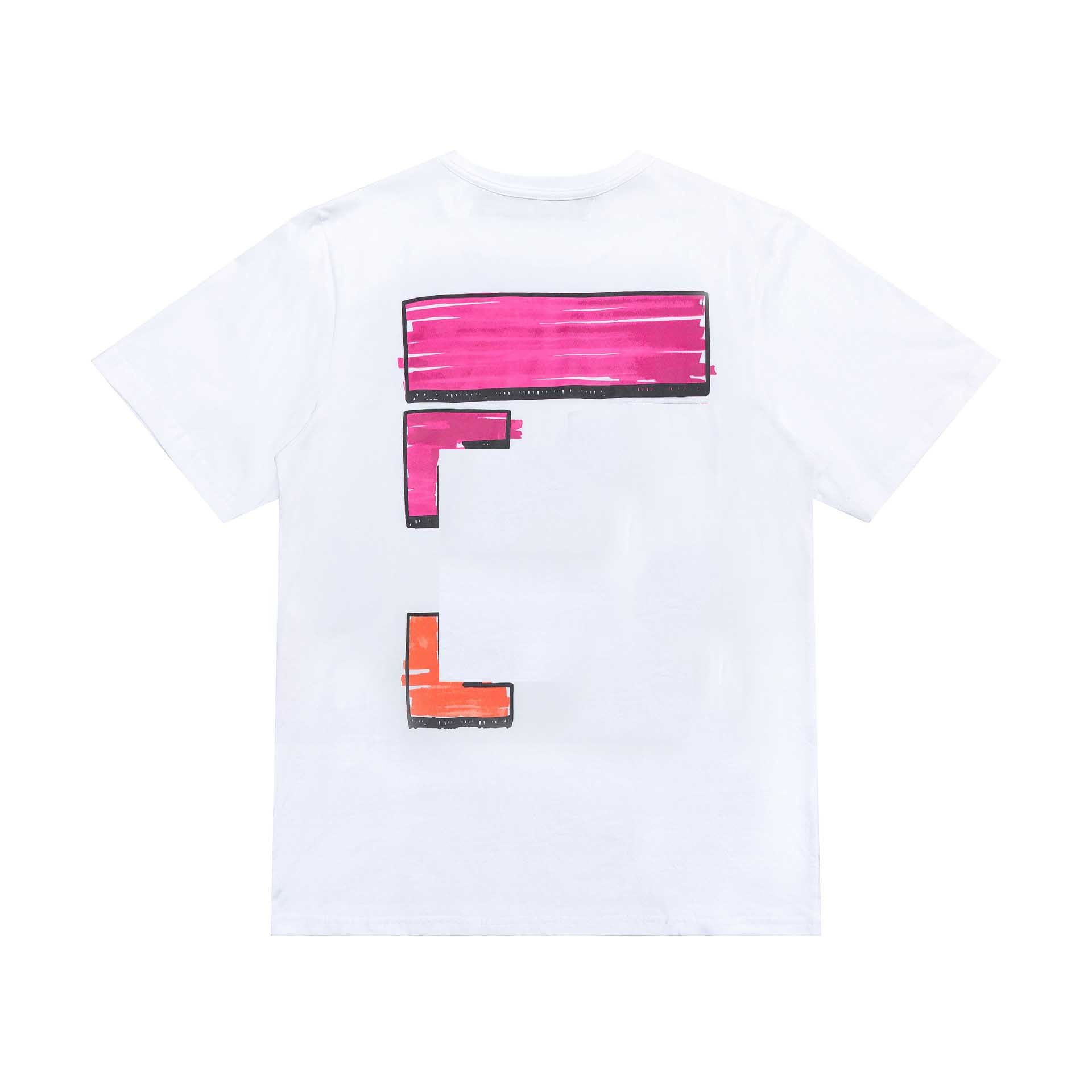 Fashion Brand Design Top Quality Mens Printed Back X Marker Pen Pink Arrow Tee Top Men Womens Sunmer Designer Tshirt Casual Streetwear Shirt