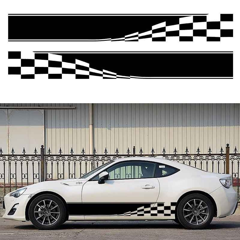 2x Auto Graphic Decal Vinyl Car Truck Mini Body Racing Stripe Sticker For Flag