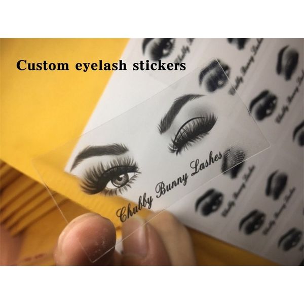 100PCS custom eyelash box stickers, transparent stickers, s, lip balm stickers, lipstick labels, lip gloss tube stickers 210408