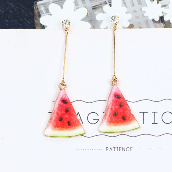 Trendy Fruit Watermelon pendant Strawberry Kiwi Clip Earrings For Women Cute Food Pendant No Ear Hole Jewelry Gift