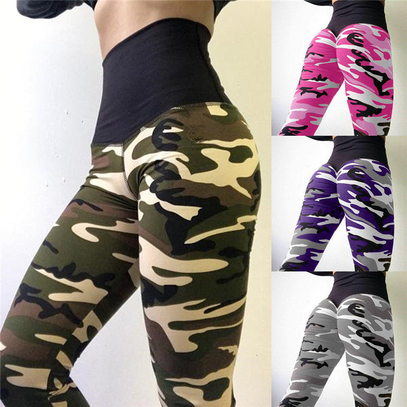 New Women Yoga Pants Camouflage Print Tight Slim sport leggings High waist Elastic Fitness For Woman