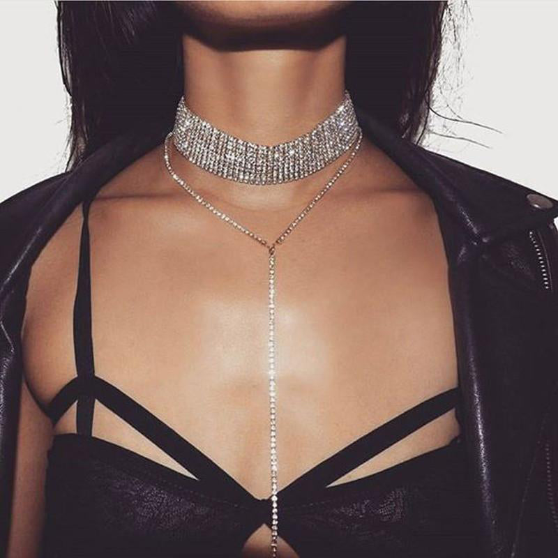 Rhinestone Crystal Choker Necklace Women Jewelry Accessories Gifts 211355