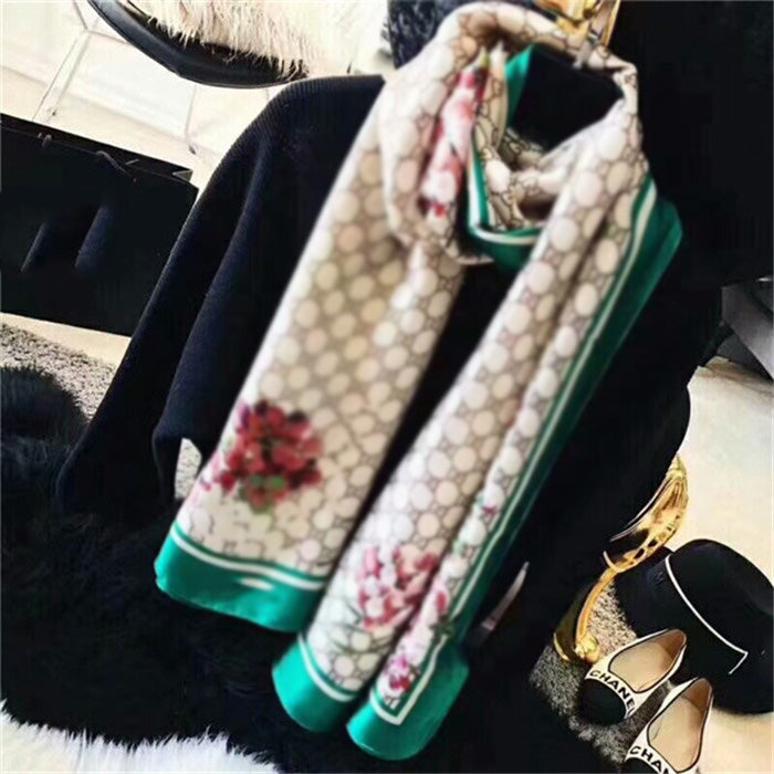 Wholesale silk scarves soft printed scarf fashionable ladies decorated necklaces scarfs
