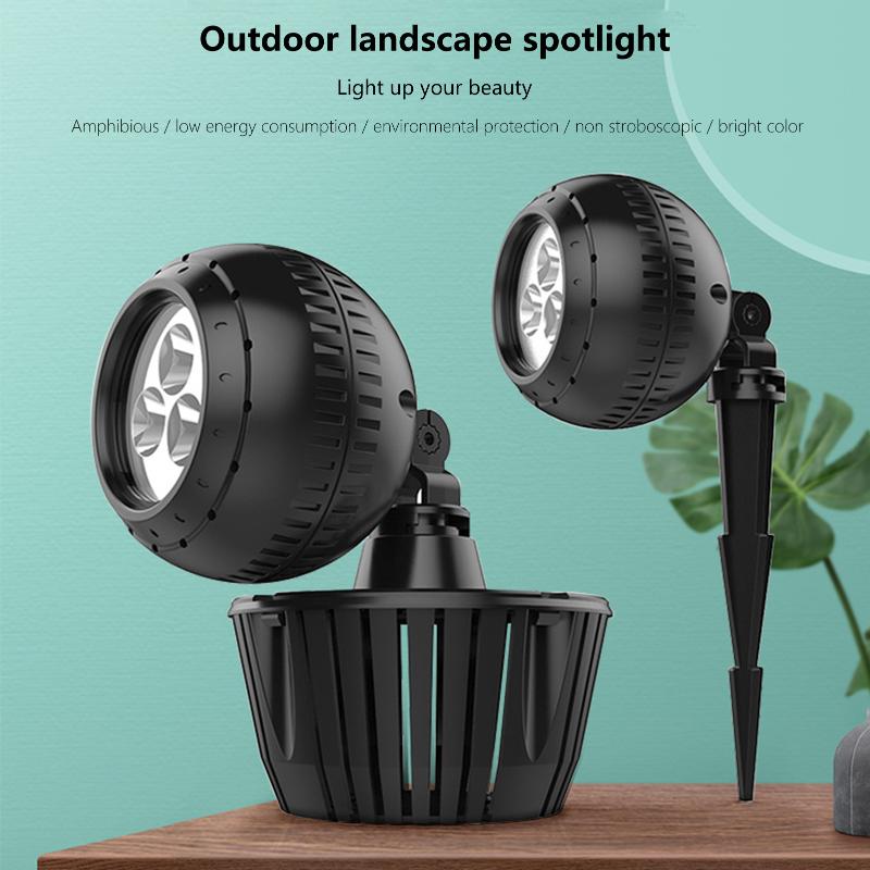 Lawn Lamps IP67 RGB Waterproof LED Flood Light Underwater Fountain Pool Pond Aquarium Spotlight Bulb Outdoor Garden Lamp 12V 100-240VLights