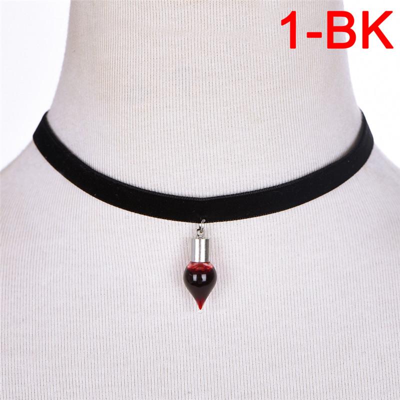 Pendant Necklaces 2021 Vintage Vampire Diaries Black Lace Choker Necklace Blood Sucker Leech Glass Bottles Halloween Gifts