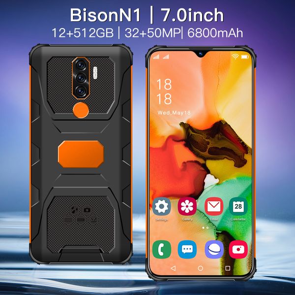 2021 Newest Selling Bison N1 12+512GB Andriod 10.0 Phone MTK6889 10 Core 6800mAh Big Battery 32+50MP Smartphones 4G 5G LTE