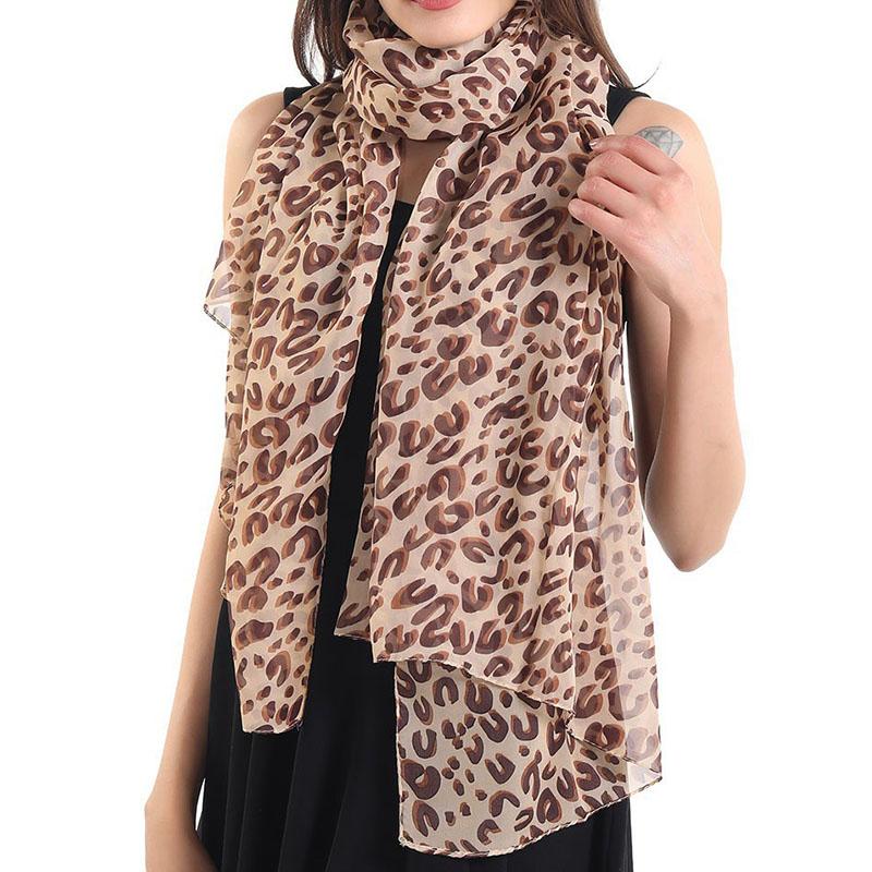 Scarves Women&#039;s Lightweight Leopard Animal Printed Chiffon Scarf For Spring Summer Season Wrap Stole Shawl,Long Silky Satin Neck