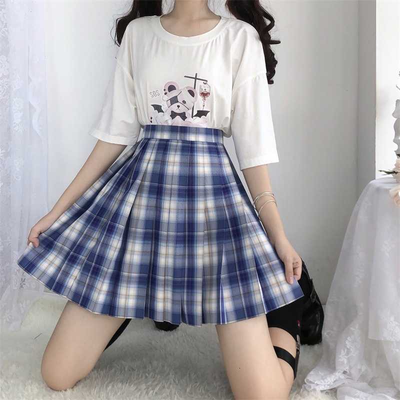 Skirts Japan Fashion Cute School Girl Pleated Women Harajuku Vintage Plaid Mini Kawaii Cosplay A Line Uniform Short TCZV