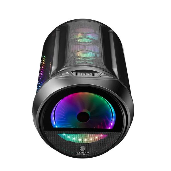 GAMEKM M-ATX Computer Gaming Case Vertical Graphics Card Special-Shaped Water Cooling Desktop Support M-ATX- ITX Motherboard for PC - Black