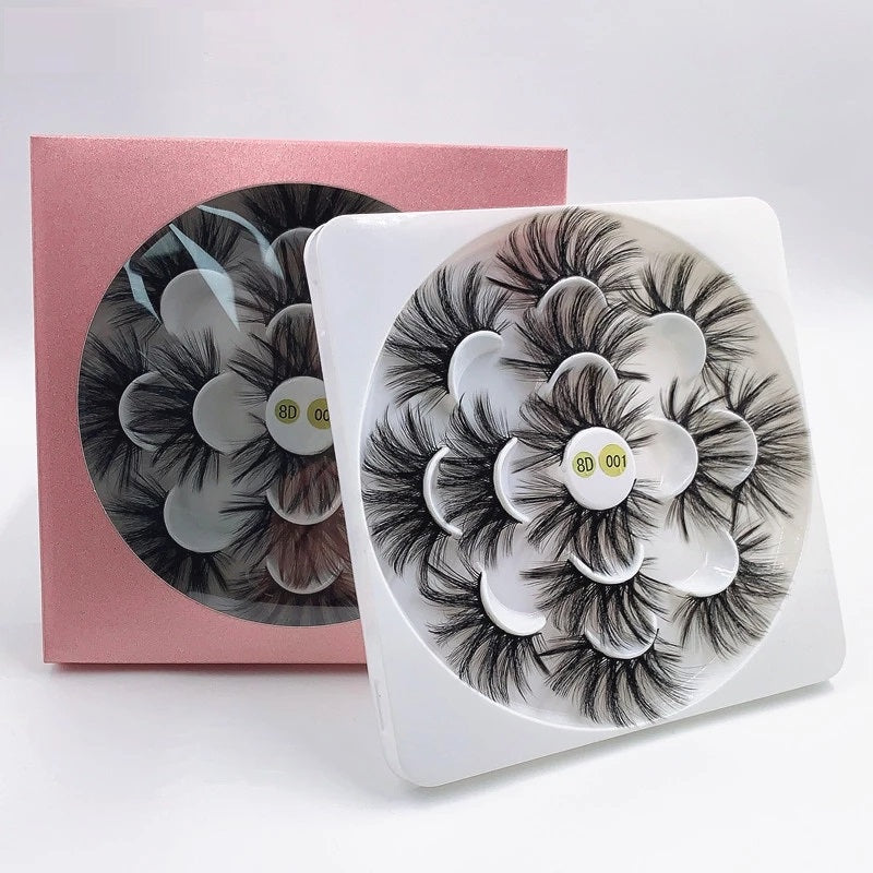 7 Pairs 25mm Wholesale Faux Cils Wispy Eyelashes Thick Long Eyelash Extension Crisscross Lashes Make Up Tools For Beauty