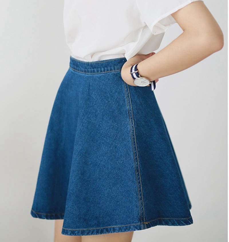 Casual Dresses Womens Brief Jeans Skirt Female High Waist Side Zipper Denim Blue School Mini Skirts Saias Summer SK128 9R59