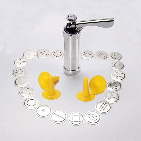 Cookie Press Baking Tool Kitchen Appliance with 20 Moulds and 4 Nozzles 210423