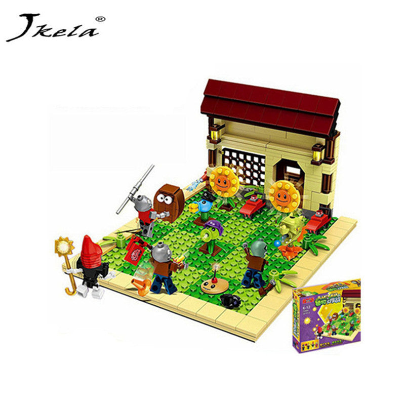 [Hot] 387Pcs New Ideas Plants Vs Zombies Struck Game Building Blocks set Toys Compatible With Children Action Christmas Plastic 1008