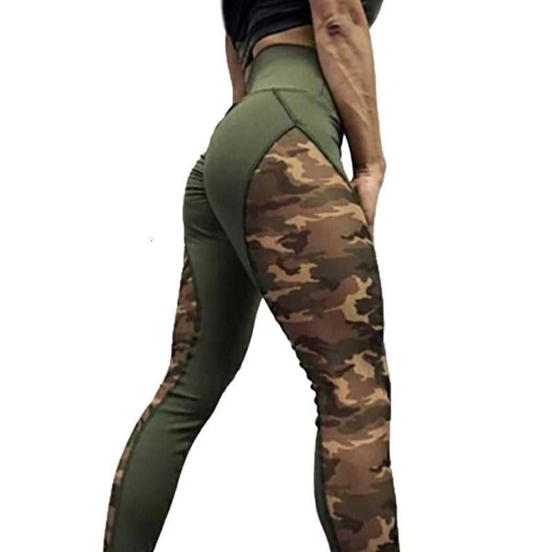 Women&#039;s Leggings Camo Splice Cargo Pants Women Push Up Workout Gym Sport Yoga Jogging Gris Femme Tights Army Green New H41Y