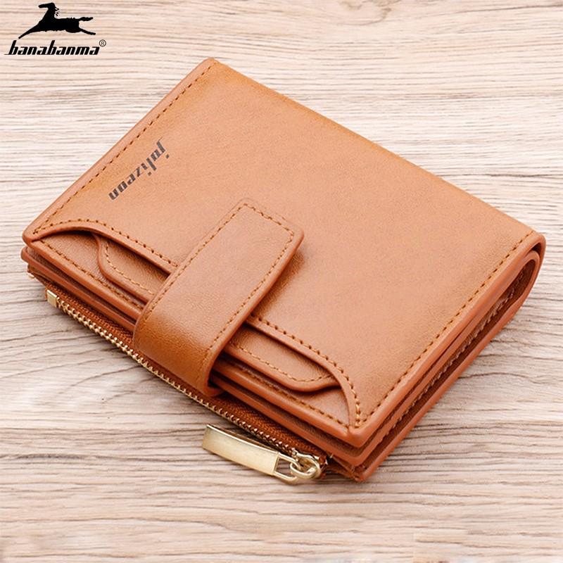 Men&#039;s Wallet Short Pu Leather Retro Three Fold Vertical Youth Korean Multi-card 2021 Cartera Hombre Wallets