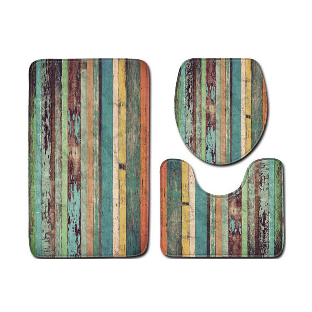 Bathroom floor mats, coral velvet non-slip mats, a set of three. Marble bathroom mat, bathroom accessories