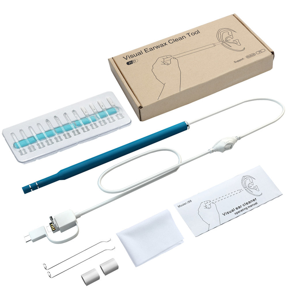 HD 1.3MP In-ear Spoon Ear Endoscope Camera for Android Smartphone Visual Ear Pick Otoscope Borescope Tool Health Care 720P