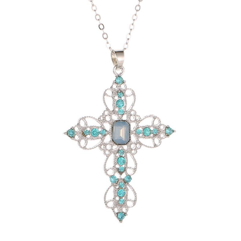 Personality Cross Bohemia Rhinestone Trendy Women Statement Collar Necklace Mujeres Choker Necklaces Bijoux Jewelry Gift N5179 Chains