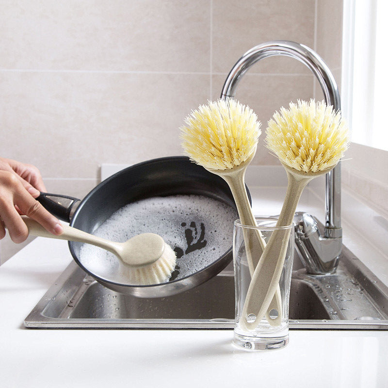 1Pcs Washing Dishes Brushes Kitchen Tools Plastic Portable Pot Cleaning Brush Long-handled Multifunction