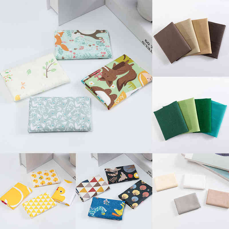 4Pieces-Set Cartoon Pattern 25*20CM Cotton Nice Gift for Household Multicolor Multi Purpose DIY Sewing Craft Patchwork Cloth